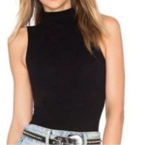 Commando Minimalist Sleeveless Mock Neck Top New Black One Size